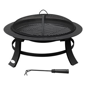 F.Corriveau International Outdoor Steel Fire Pit #13 - 29.9-in - Black