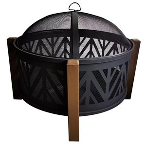 F.Corriveau International Outdoor Steel Fire Pit #5 - 26.8-in - Black