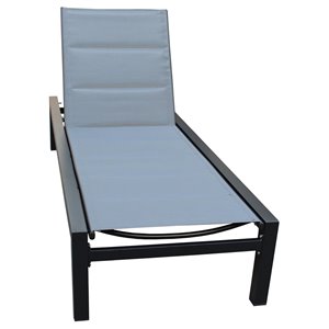 F.Corriveau International Alum Textilene Lounge Chair - Black
