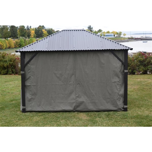 Rideau pour gazebo de F. Corriveau International, 10 pi x 12 pi, gris