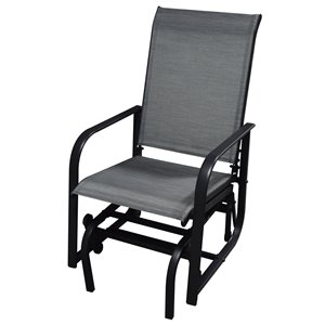 Chaise à billes extérieure avec bras ronds de F.F. Corriveau International International, aluminium, noir