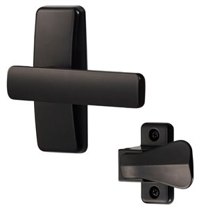 Ensemble de levier moderne AJ d'Ideal Security pour porte-moustiquaire et contre-porte, noir