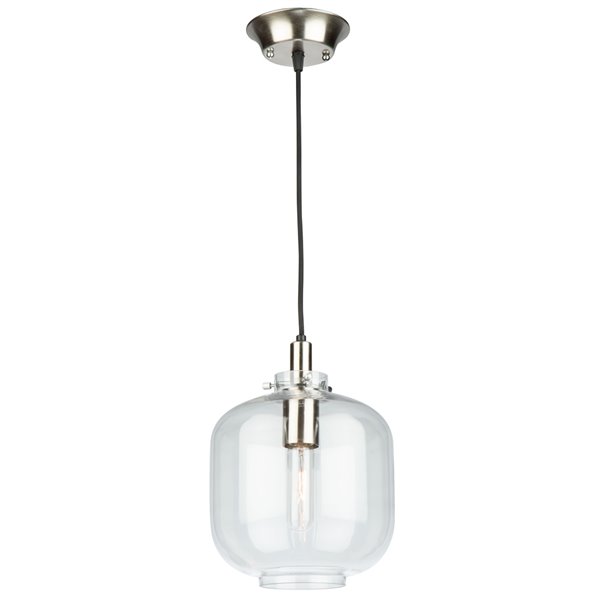 Artcraft Lighting Single Clear Glass Pendant - Nickel/Brass