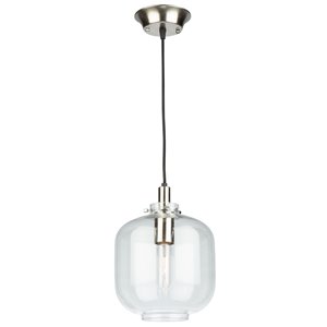 Artcraft Lighting Single Clear Glass Pendant - Nickel/Brass