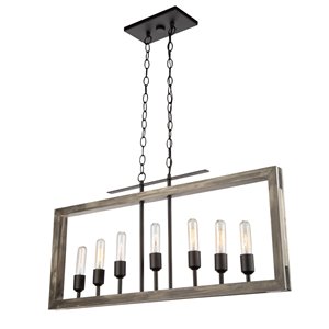 Luminaire d'îlot à 7 lampes Gatehouse de Artcraft Lighting, noir