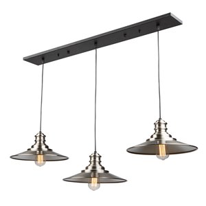 Luminaire à 3 lampes et abat-jour métallique Broxton de Artcraft Lighting