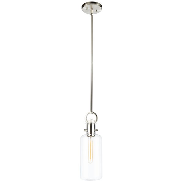 Artcraft Lighting Single Large Glass Clear Pendant Light