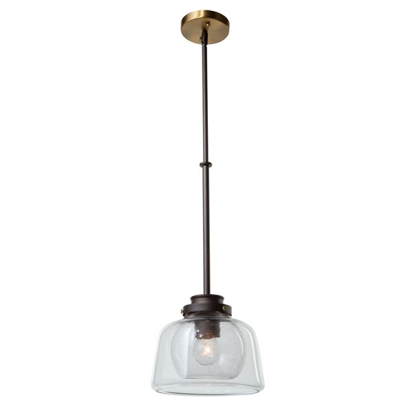 Artcraft Lighting Single Clear Seeded Glass Pendant Light Bronze Ac10050ob Rona - Seeded Glass Pendant Light Canada