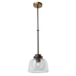 Luminaire suspendue à verre transparent de Artcraft Lighting, bronze