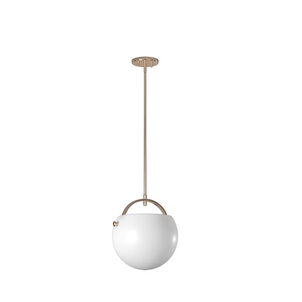 Artcraft Lighting Single Opal Glass Pendant - Polished Brass