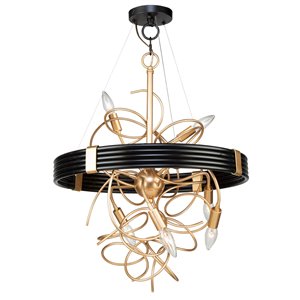 Artcraft Lighting Galaxy 6-Light Chandelier - Black/Brass
