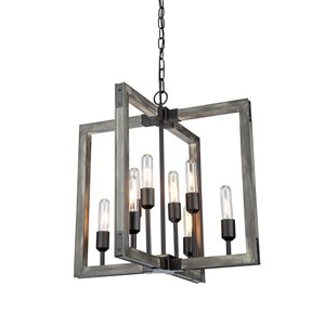 Lustre à 8 lampes Gatehouse de Artcraft Lighting, noir