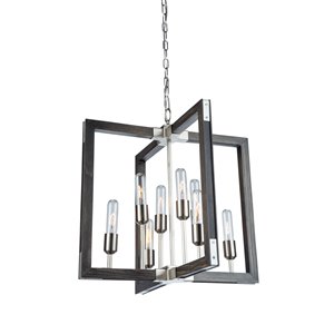Lustre à 8 lampes Gatehouse de Artcraft Lighting, pin