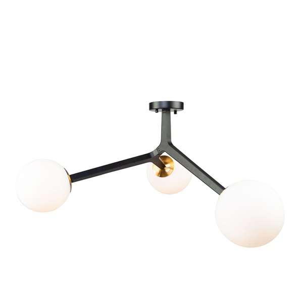 Artcraft Lighting Ravello 3-Light Semi Flush Light - Black