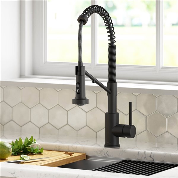 Kraus Pull-Down Single Handle Kitchen Filter Faucet in Matte Black