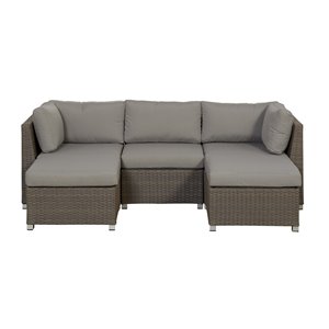 Think Patio Chambers Bay Patio Conversation Set - Brown Frame with Grey Cushions - 5-Piece