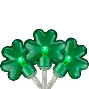Northlight Mini St Patrick's Day Shamrock Lights with Timer - 20 Lights - Clear