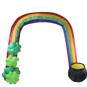 Northlight St. Patrick's Day Inflatable Rainbow - 165-in - Green/Black