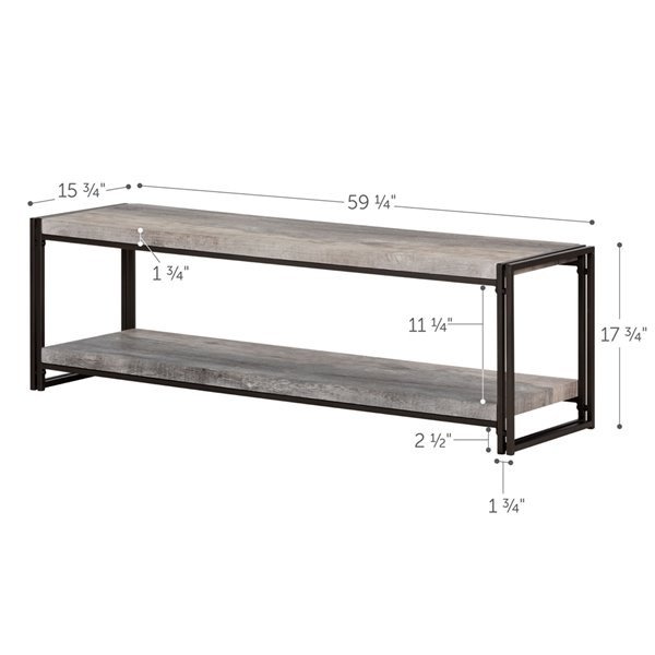 South Shore Furniture Gimetri Tv Stand - Driftwood Gray