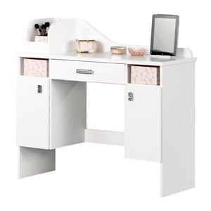 South Shore Furniture Tiara 2-Drawer Makeup Desk - Pure White