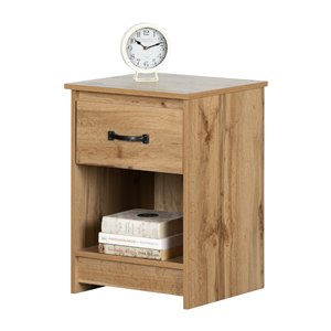 South Shore Furniture Tassio 1-Drawer Nightstand - Nordik Oak