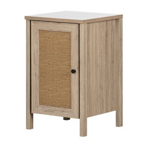 Table de chevet Balka de South Shore, chêne rustique et faux rotin imprimé