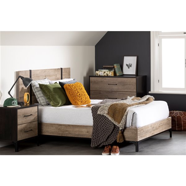 south shore valet platform bed with headboard