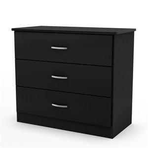 Commode traditionnelle à 3 tiroirs Libra de South Shore, noir