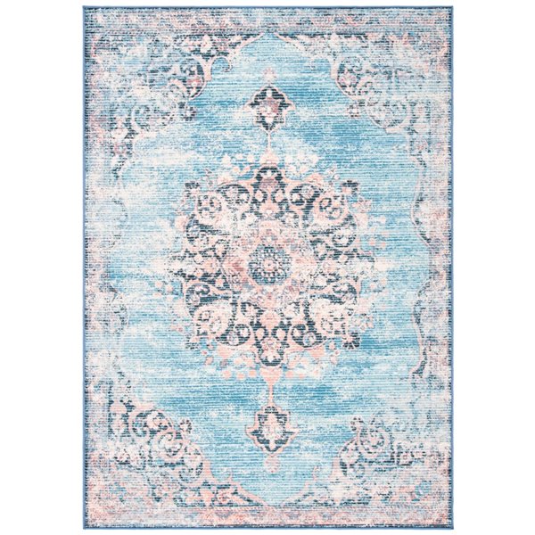 Carpette rectangulaire Journey de Safavieh, fait à la machine, 4 pi x 6 pi, turquoise et rose