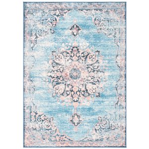 Safavieh Journey Machine-made Rectangular Throw Rug - 4-ft x 6-ft - Turquoise/Pink