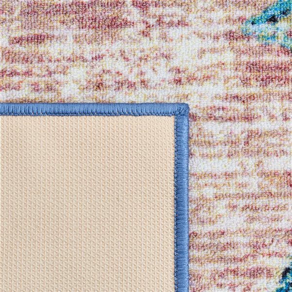 Safavieh Journey Machine-made Rectangular Runner - 2-ft x 9-ft - Blue/Pink