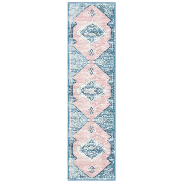 Safavieh Journey Machine-made Rectangular Runner - 2-ft x 9-ft - Blue/Pink