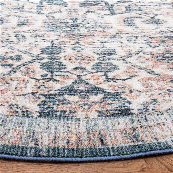 Safavieh Journey Machine-made Round Area Rug - 7-ft x 7-ft - Ivory/Pink