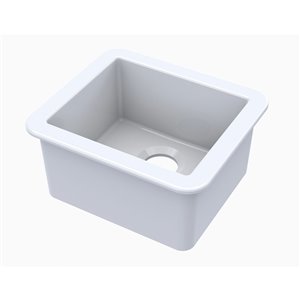 American Fireclay Hollywood Drop-In/Undermount Kitchen Sink - Single Bowl - 18-in x 16-in - White Fireclay