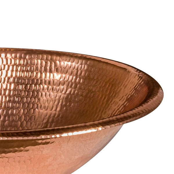 Premier Copper Products Oval Drop-In/Undermount Bathroom Sink - 17-in x 13-in - Polished Copper