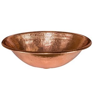 Premier Copper Products Oval Drop-In/Undermount Bathroom Sink - 17-in x 13-in - Polished Copper