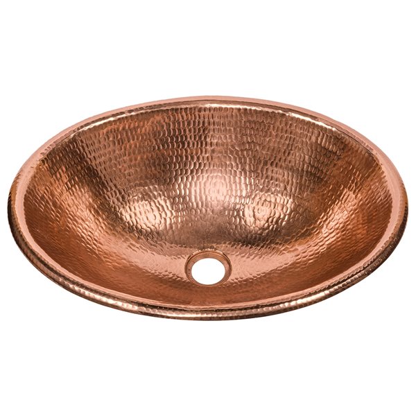 Premier Copper Products Oval Drop-In/Undermount Bathroom Sink - 19-in x 14-in - Polished Copper