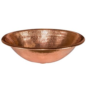 Premier Copper Products Oval Drop-In/Undermount Bathroom Sink - 19-in x 14-in - Polished Copper