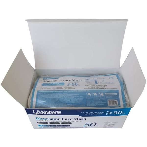 LANSWE Disposable Non-Medical Face Mask - 100-Pack TBD-10007-100 | RONA