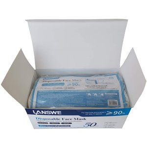 LANSWE Disposable Non-Medical Face Mask - 100-Pack