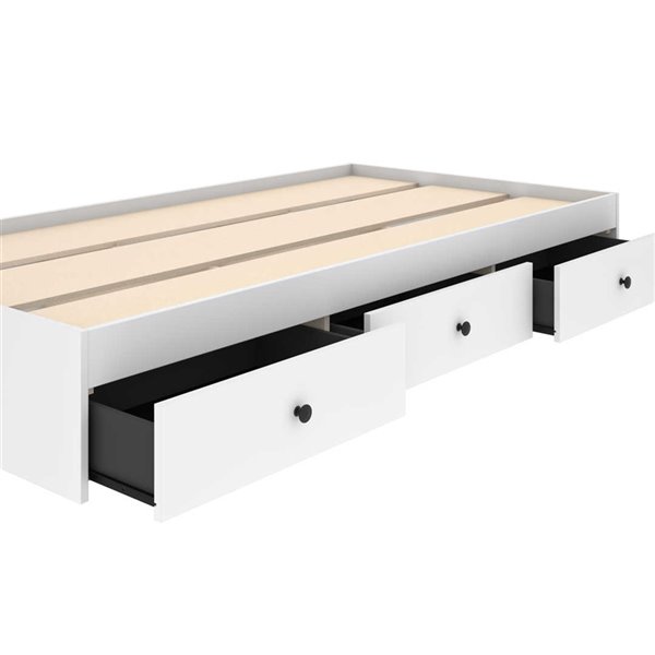 Bestar Mira Twin Platform Storage Bed - White