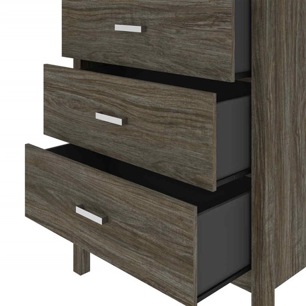 Bestar Capella 3-Drawer Dresser - Walnut Grey