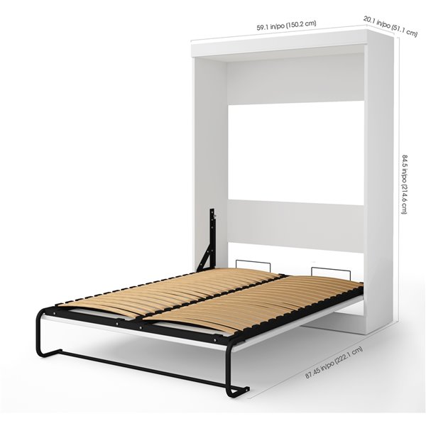 Bestar Edge Full Murphy Bed with 1 Sofa - White