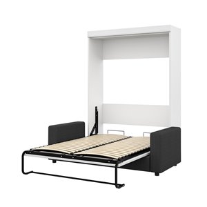 Lit escamotable à 2 places avec 1 sofa Edge de Bestar, blanc
