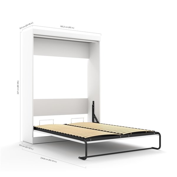Bestar Edge Murphy Bed with Storage Unit - Queen - White