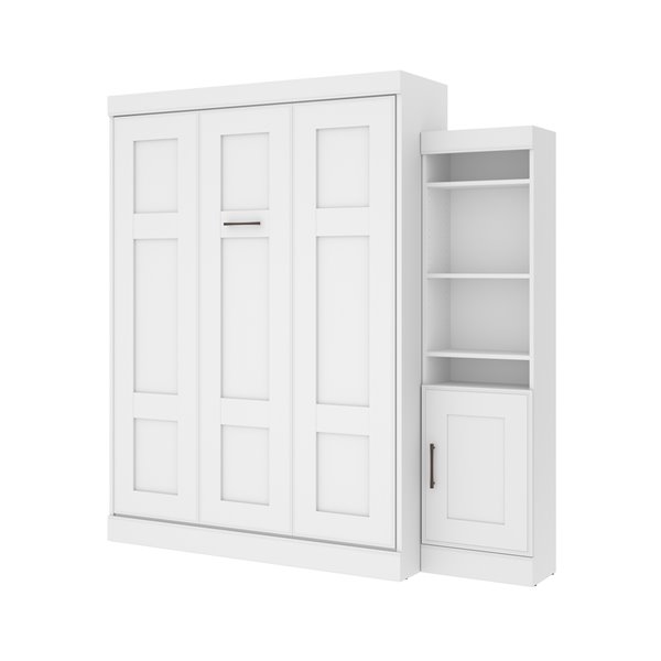 Bestar Edge Murphy Bed with Storage Unit - Queen - White