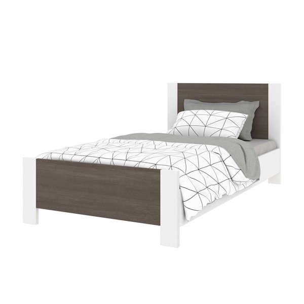 Bestar Sirah Twin Platform Bed Bark, Ikea Platform Bed Frame Twin Mattress