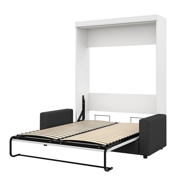 Grand lit escamotable avec 1 sofa Edge de Bestar, blanc