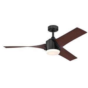 Westinghouse Lighting Canada Evan Ceiling Fan with Remote Control - Integrated LED - 3-Blade - Matte Black