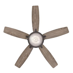 Ventilateur de plafond Crescent de Westinghouse Lighting Canada avec télécommande, lumière DEL, 5 pales, bronze huilé